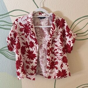 Velvet Heart Red and White Floral Top
